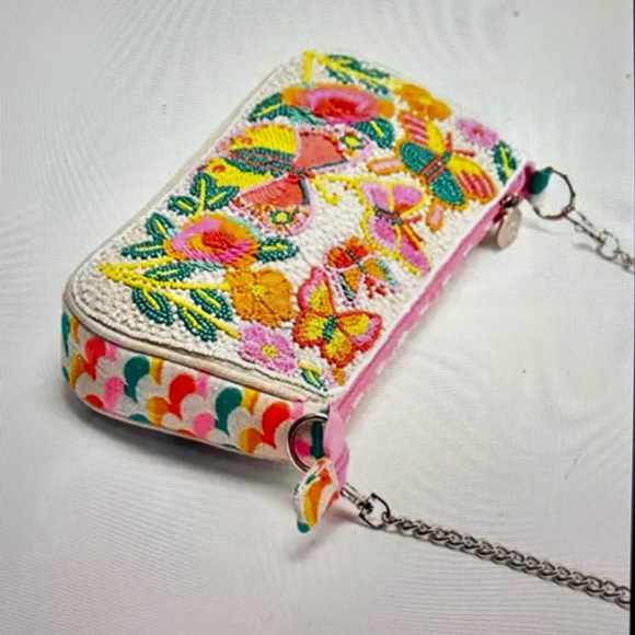 Rainbow Wings Beaded Floral Shoulder Bag - Picture 3 of 10